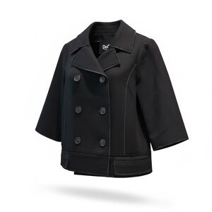 Dolce & Gabbana (D&G) Black Virgin Wool blend, double-breasted, cropped jack